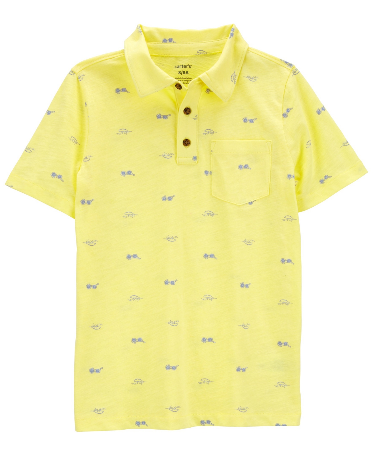 Shop Carter's Big Boys Sunglasses Print Polo Shirt In Yellow
