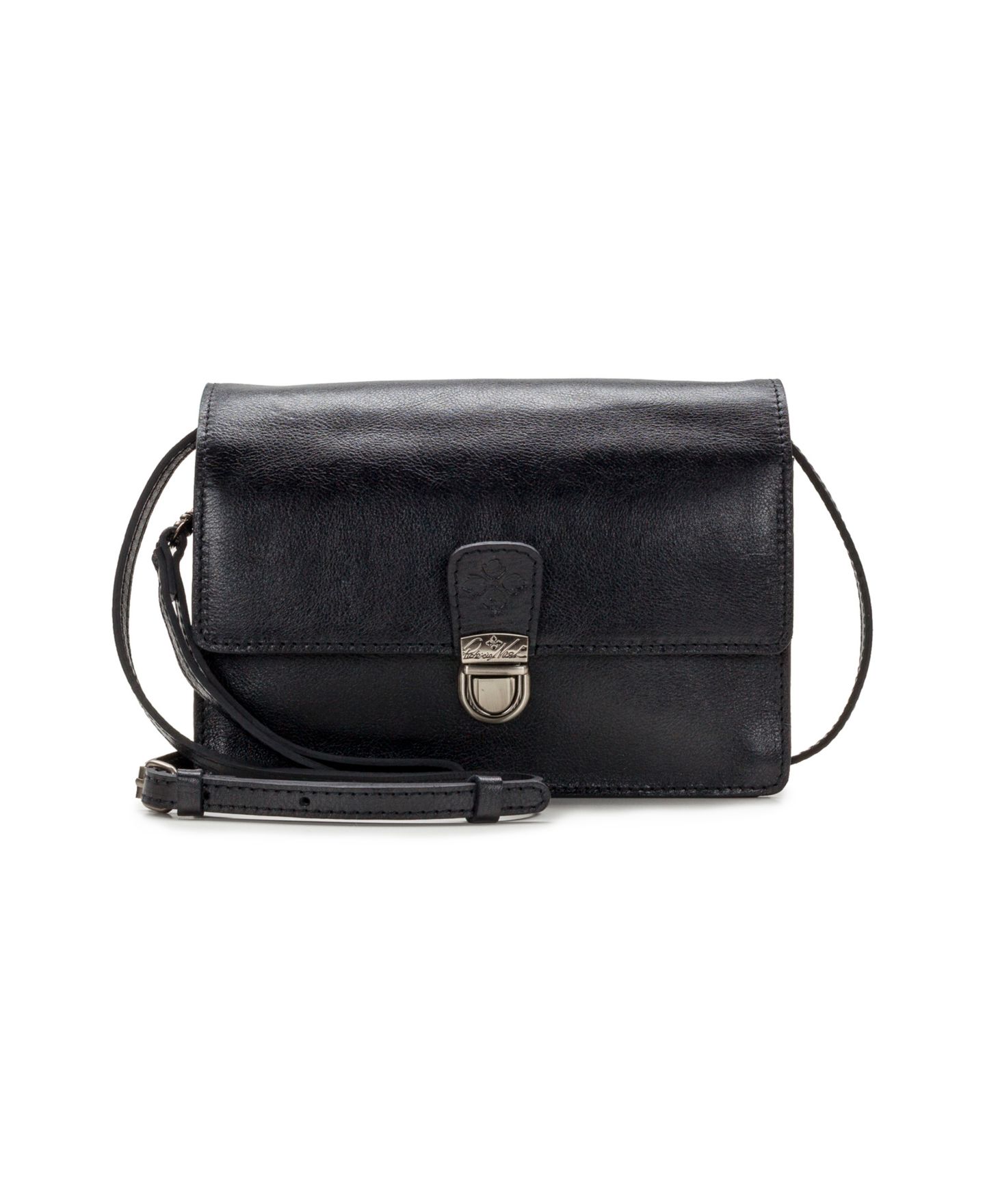Женская сумка Patricia Nash Lanza Small Leather Crossbody, цвет: Чёрный — фото 1
