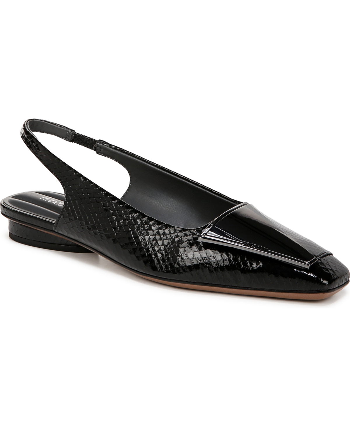 Franco Sarto Cassidy Slingbacks In Black Snake Print Faux Leather