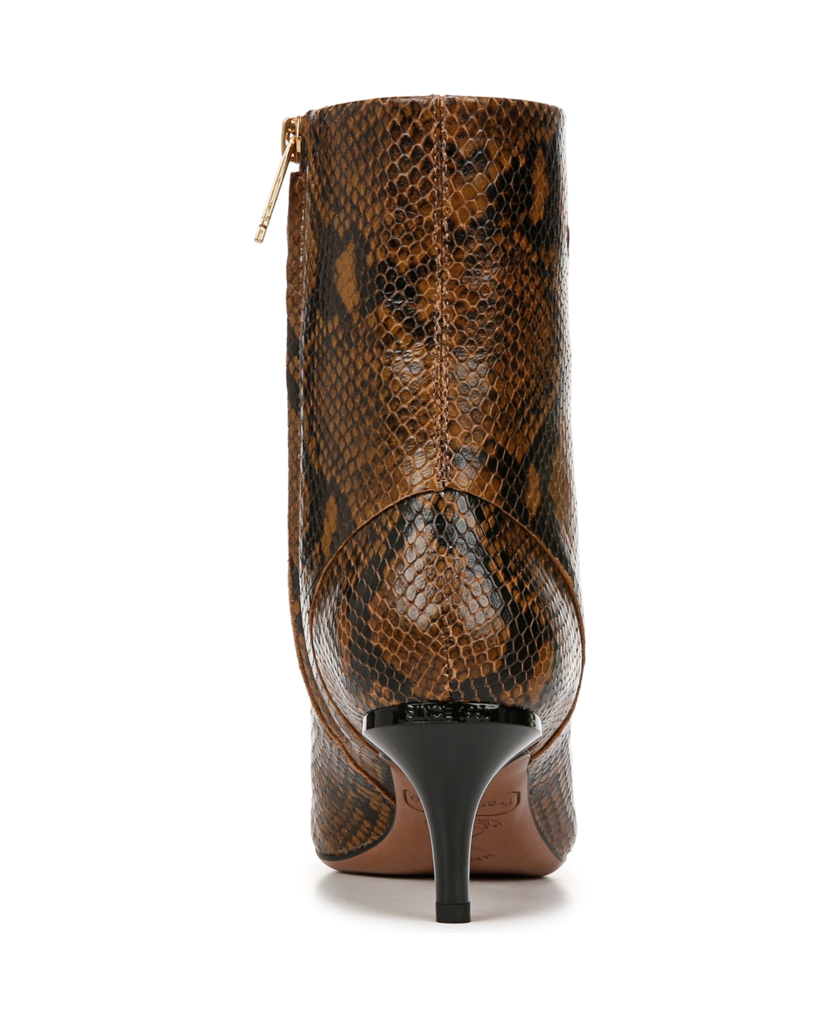 Franco Sarto Anna Womens Zipper Leather Booties In Snake Print Leather