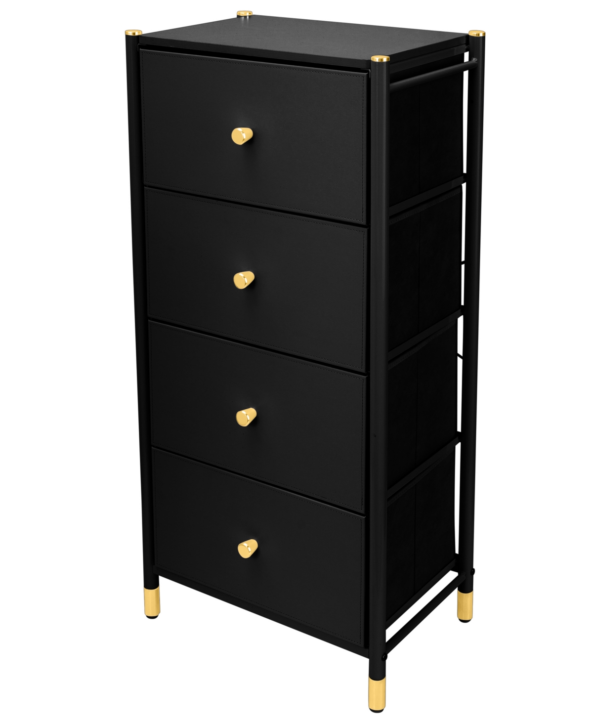 4 Drawer Luxury Dresser in Black - Black