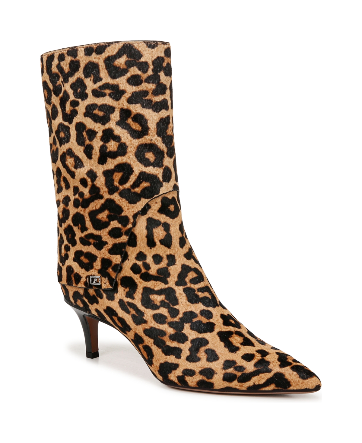 Franco Sarto Alberta Mid Shaft Boots In Camel Brown Leopard Print Hair
