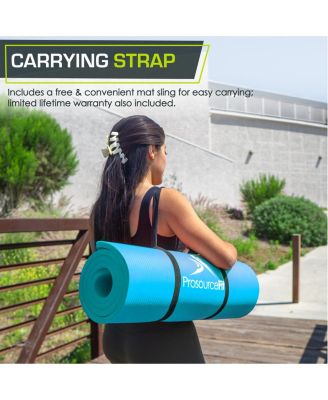 Extra Thick Yoga and Pilates Mat with Sling, 1/2 Inch