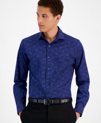 Bar III - Men's Slim-Fit Rain Floral Dress Shirt