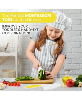 3-Piece Kids Knife Set for Real Cooking & Baking with Serrated Edges