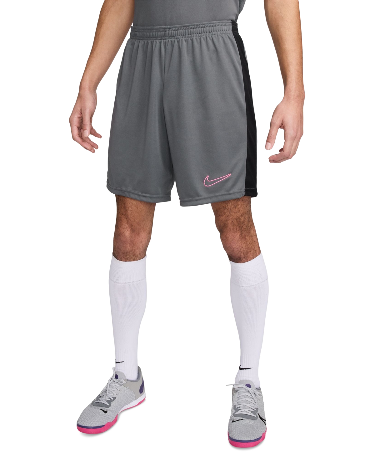 Nike Men's Dri-fit Academy Logo Soccer Shorts -black/sunset Pulse