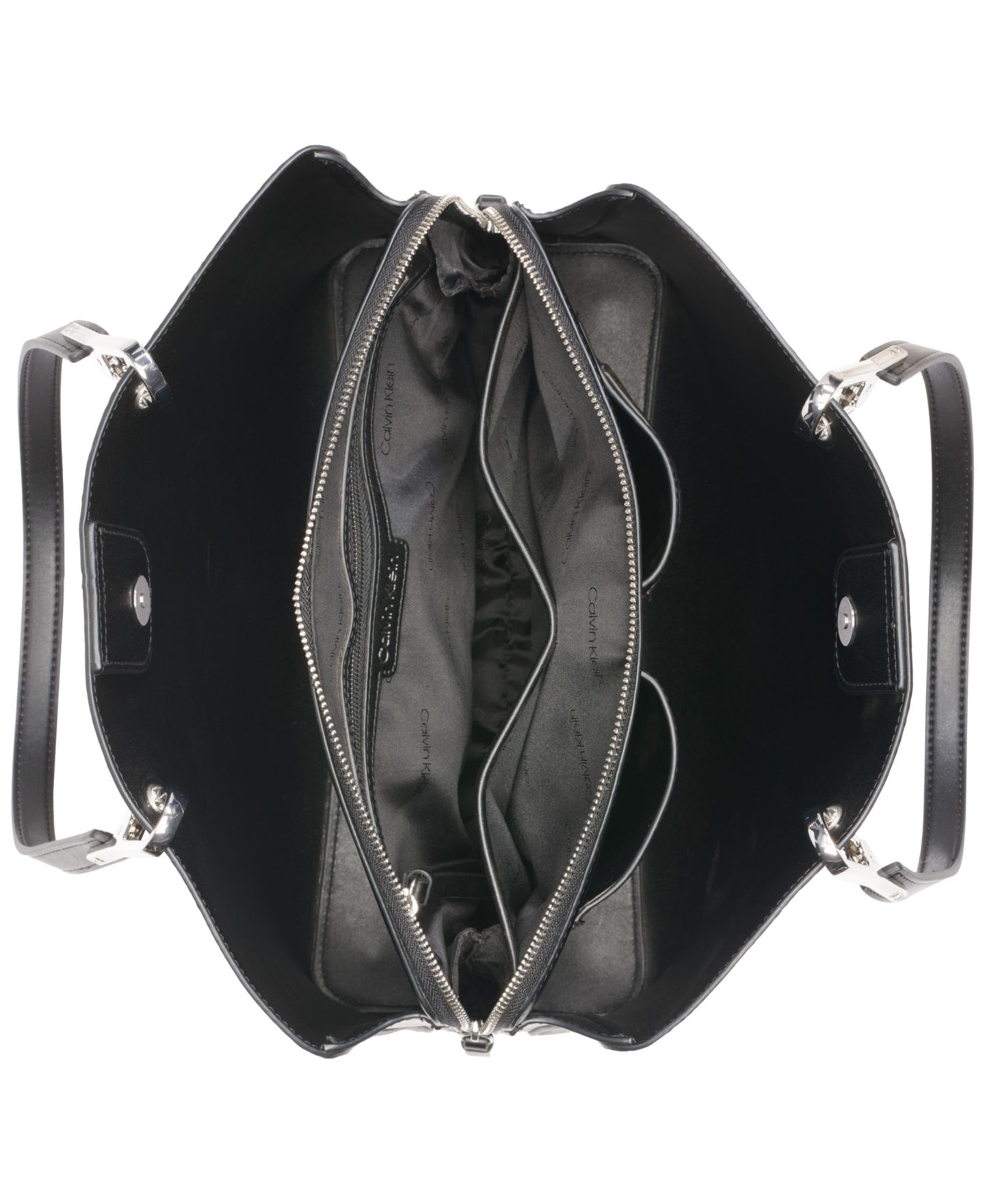 Женская сумка Calvin Klein Garnet Triple Compartment Tote, цвет: Чёрный серебряный — фото 5