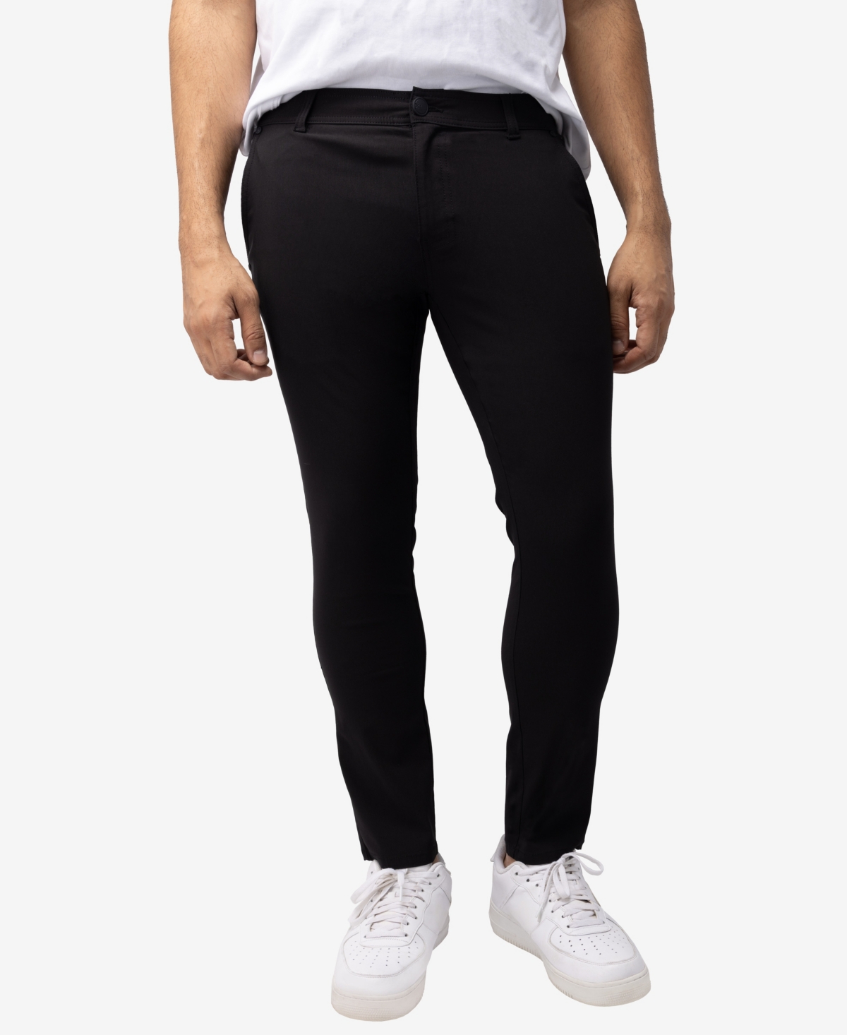 Shop X-ray Men's Trouser Slit Patch Pocket Nylon Pants In Black