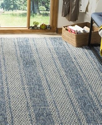 Courtyard CY8736 Light Gray and Blue 8' x 11' Sisal Weave Outdoor Area Rug