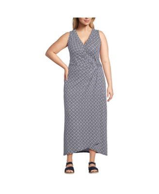 Lands End Plus Size Sleeveless Tulip Hem Maxi Dress Macy s