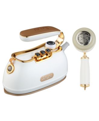 Retro Edition Duopress Handheld Steamer Iron and Fabric Shaver  Lint Roller Set Titanium