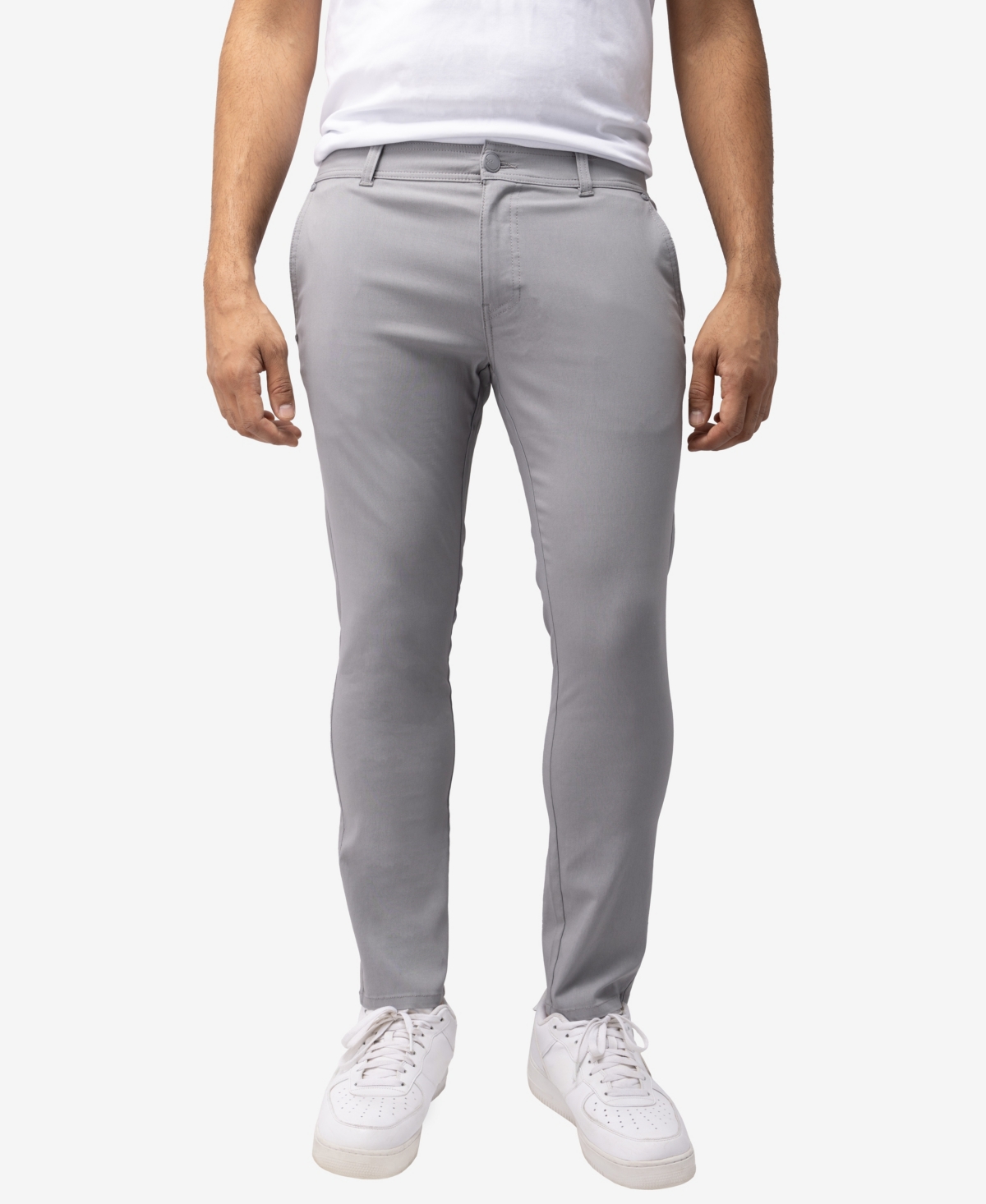 Shop X-ray Men's Trouser Slit Patch Pocket Nylon Pants In Steel Grey
