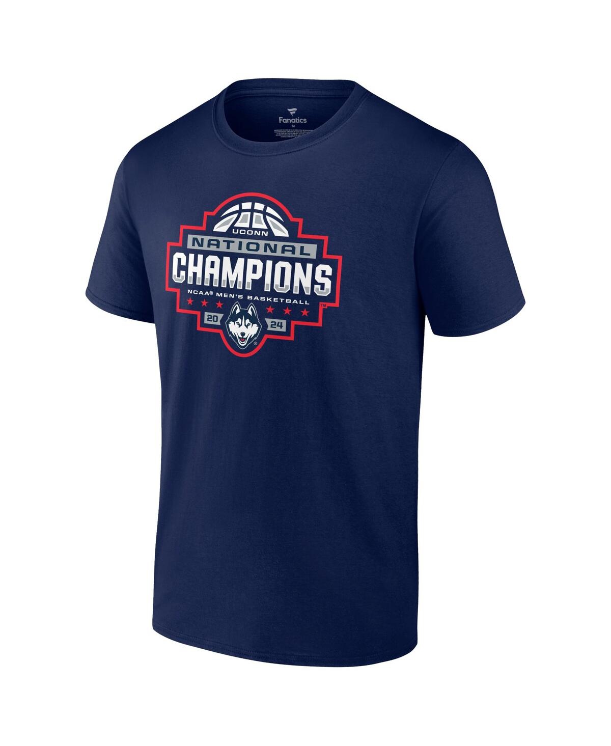 Men's Navy Uconn Huskies 2024 Ncaa Men's Basketball National Champions Logo T-shirt - Navy