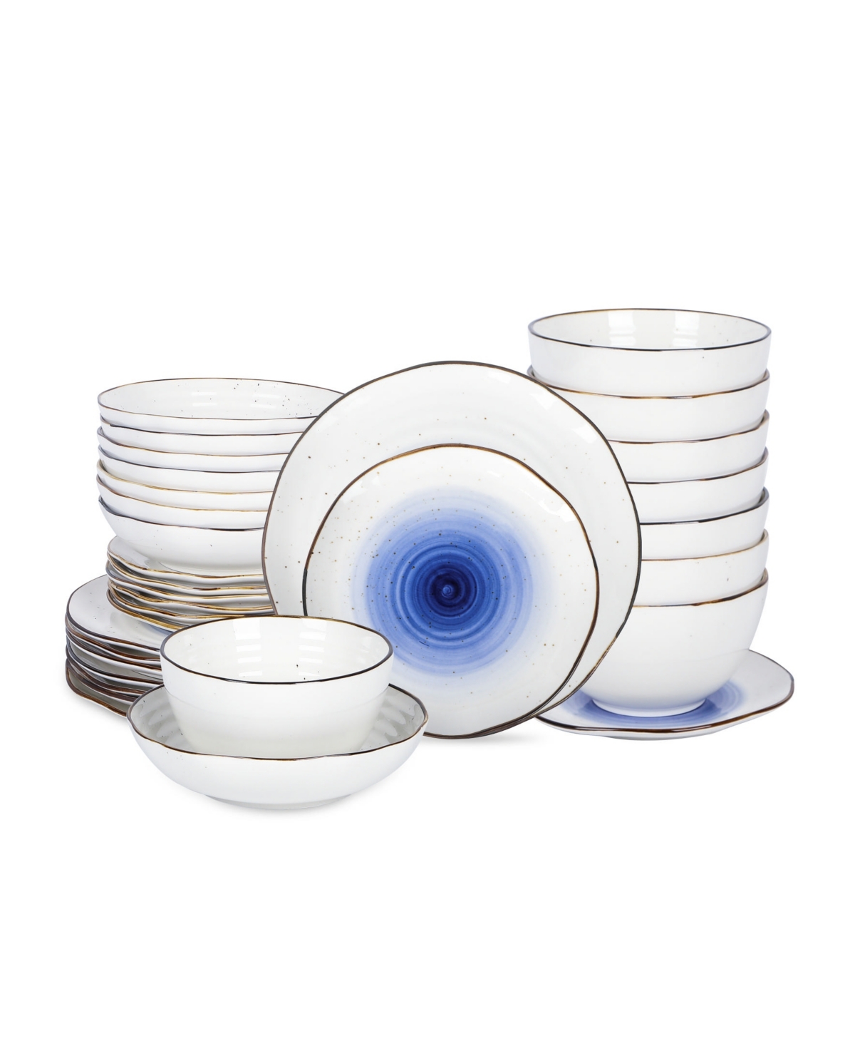 Luma Porcelain 32 Pc. Set, Service for 8 - Blue