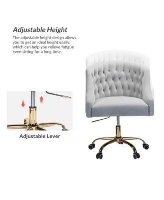   Standard   Velvet, Gold Metal   Stylish, Compact Desk Chair