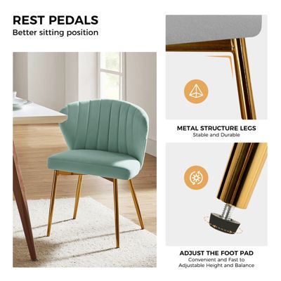 Aruna Velvet Side Chair with Metal Legs