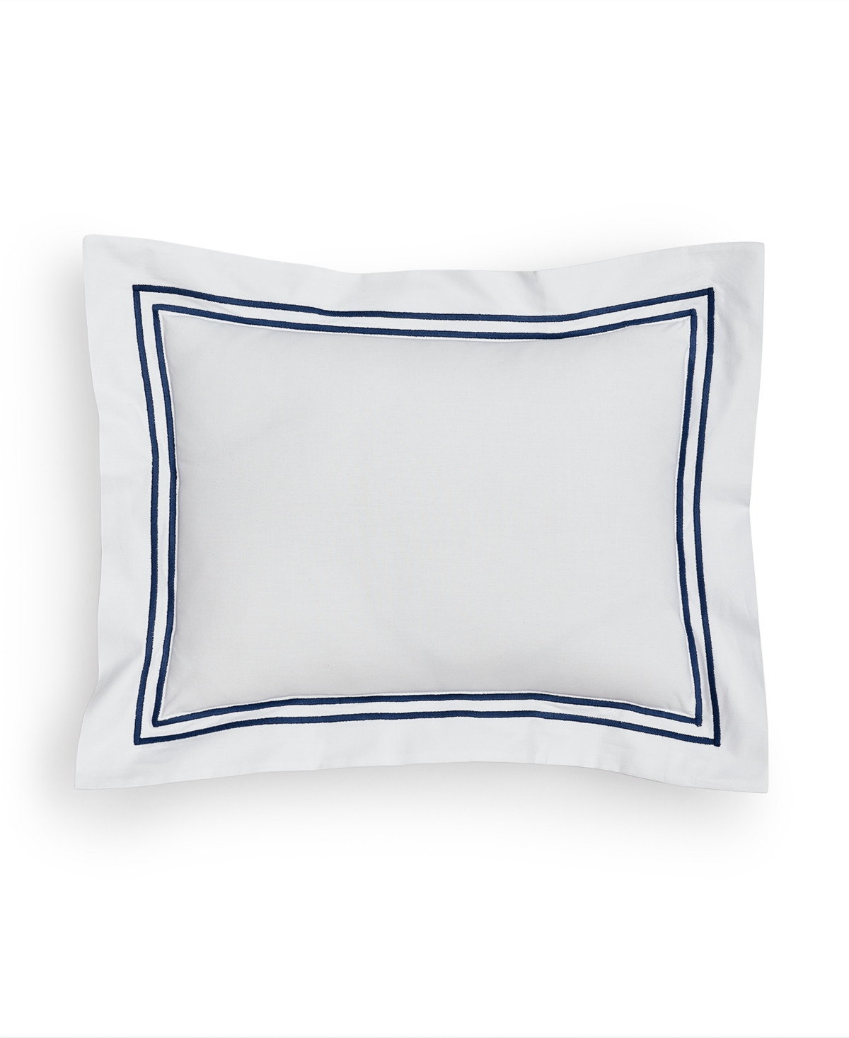 Grand Hotel Cotton Boudoir Sham, 12" x 16" - White/navy