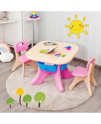 Children Kids Activity Table & Chair Set Play Furniture With Storage