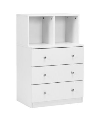 3 Drawer Dresser with Cubbies Storage Chest for Bedroom Living Room