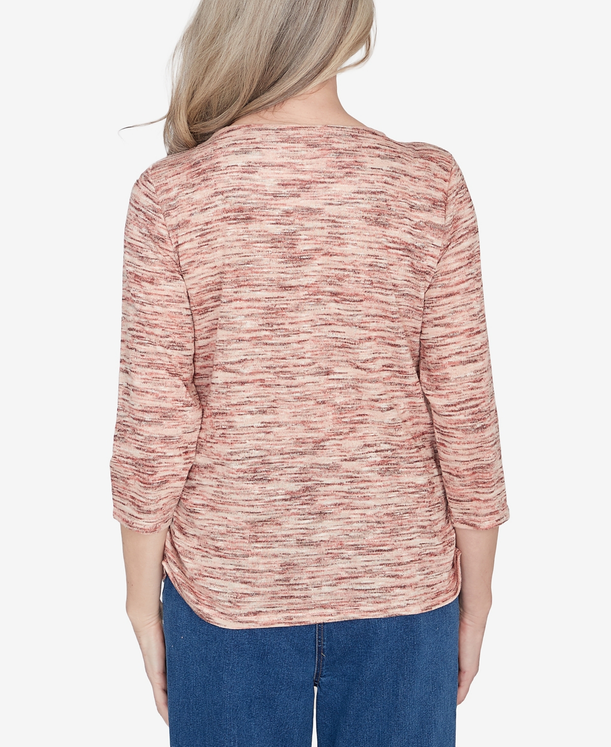 Alfred Dunner Scottsdale Women's Space Dye Beaded Neck Top