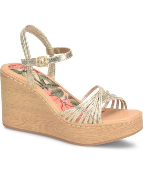 Женские сандалии b.o.c. Catalina Strappy Comfort Wedge Sandal, цвет: Шампань