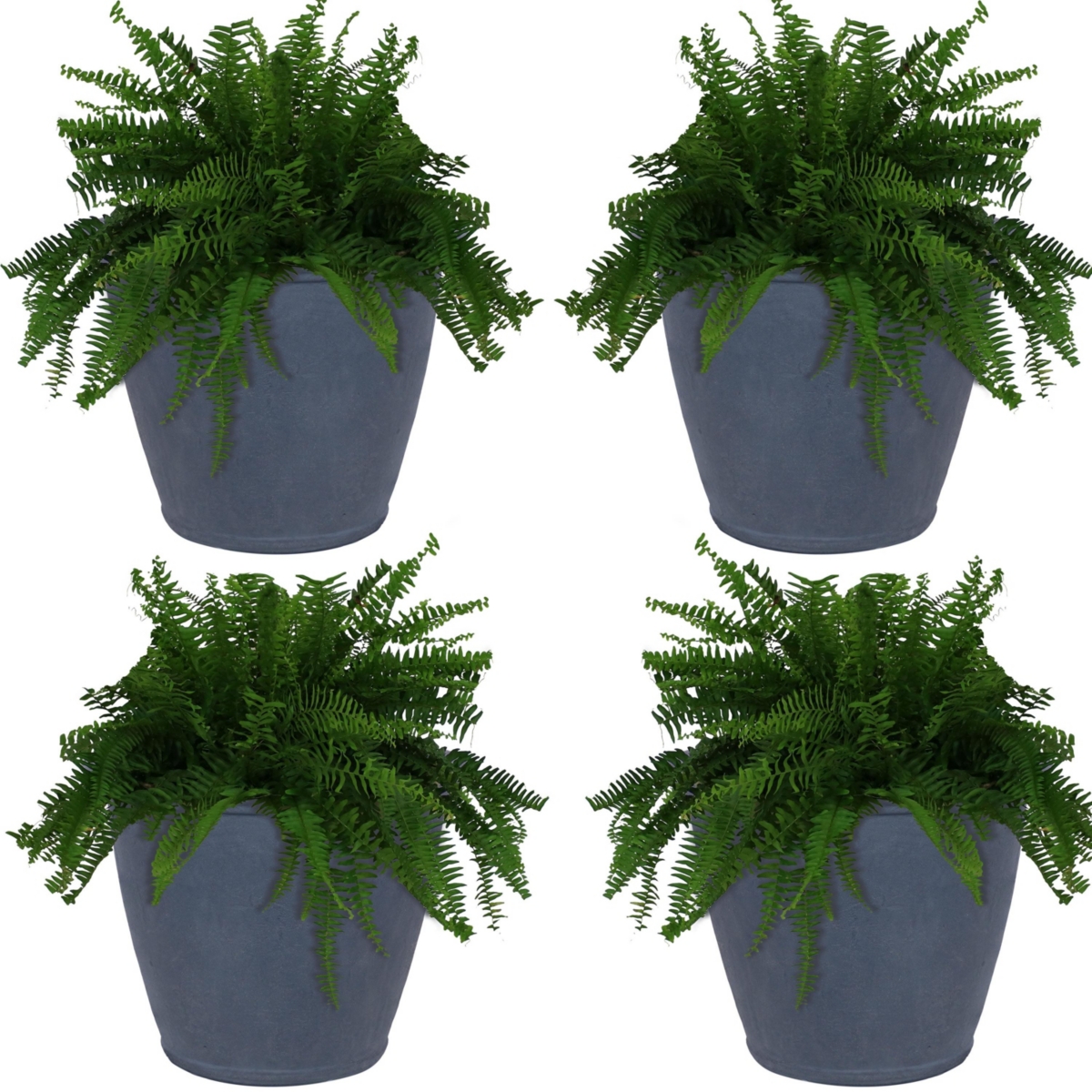 Sunnydaze Decor Anjelica Unbreakable Polyresin Planter - Slate - Set of 4