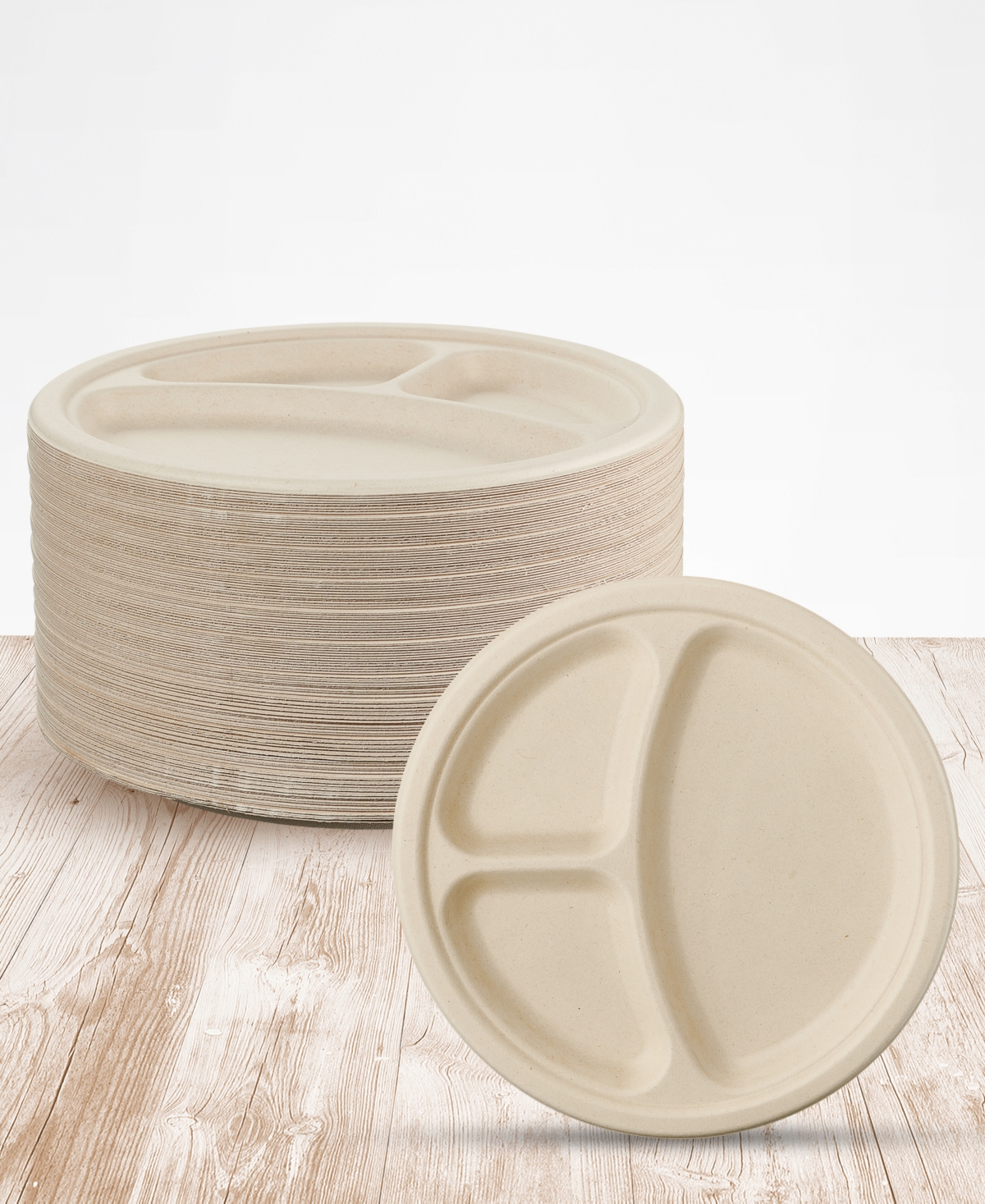 Cheer Collection Compartment Paper Plates,100 Pack