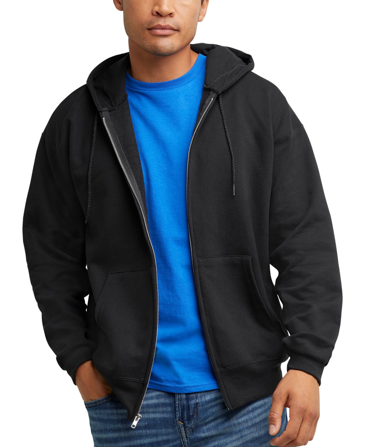 Мужское худи Hanes Ultimate Full-Zip Heavyweight Fleece, цвет: Чёрный — фото 3
