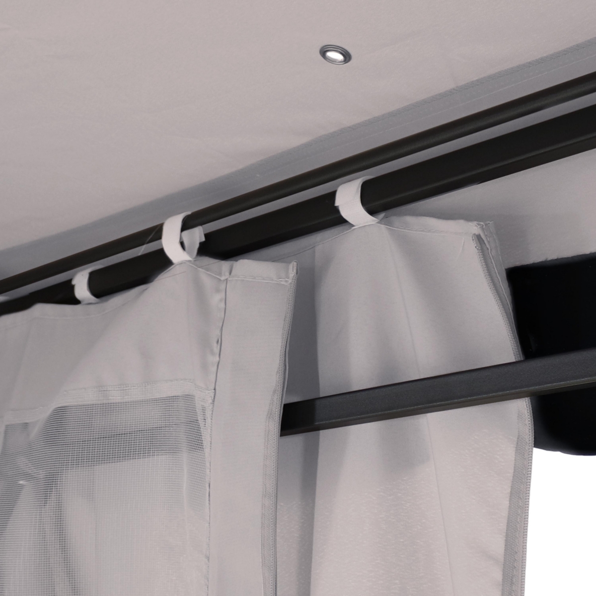 Sunnydaze Decor x Soft Top Polyester Gazebo with Privacy Wall - Gray