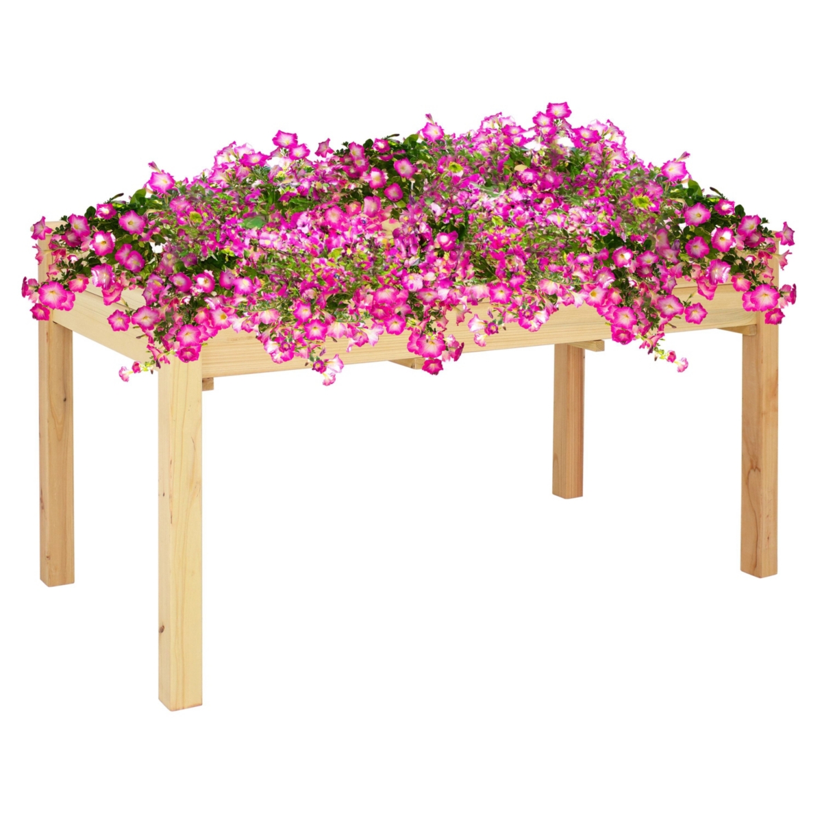 Sunnydaze Decor Wooden Fir Outdoor Standing Garden Planter - - Natural