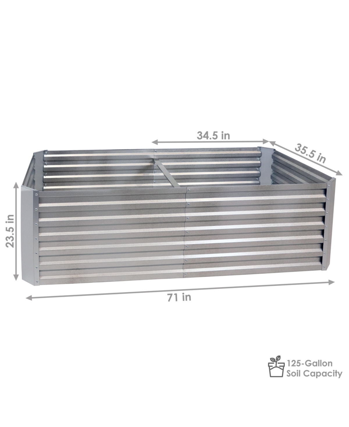 Sunnydaze Decor Galvalume Steel Rectangle Raised Garden Bed -- - Silver