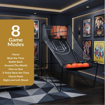 Indoor Folding 2-Player Arcade Basketball Game with 8 Game Modes and Electronic Scorer - 81"