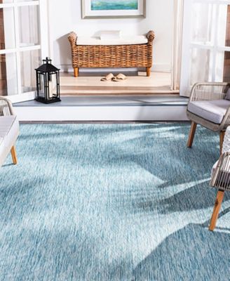 Courtyard CY8522 Aqua 8' x 11' Outdoor Area Rug