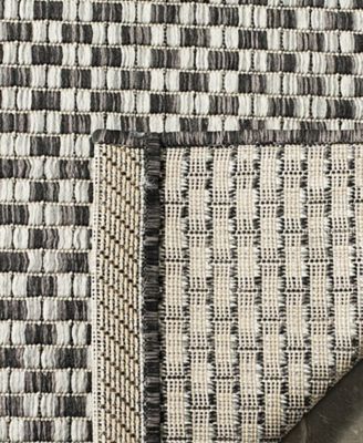 Courtyard CY8653 Black and Light Gray 8' x 11' Sisal Weave Outdoor Area Rug