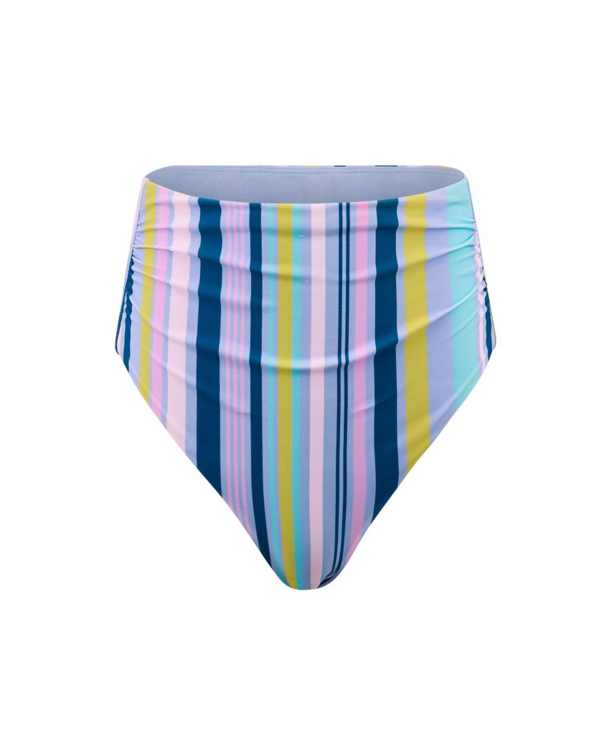 Women's Rainey Swimwear High-Waist Bikini Bottom - Stripe blue