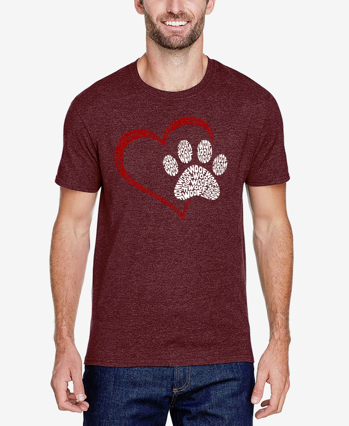 Shop La Pop Art Paw Heart In Burgundy