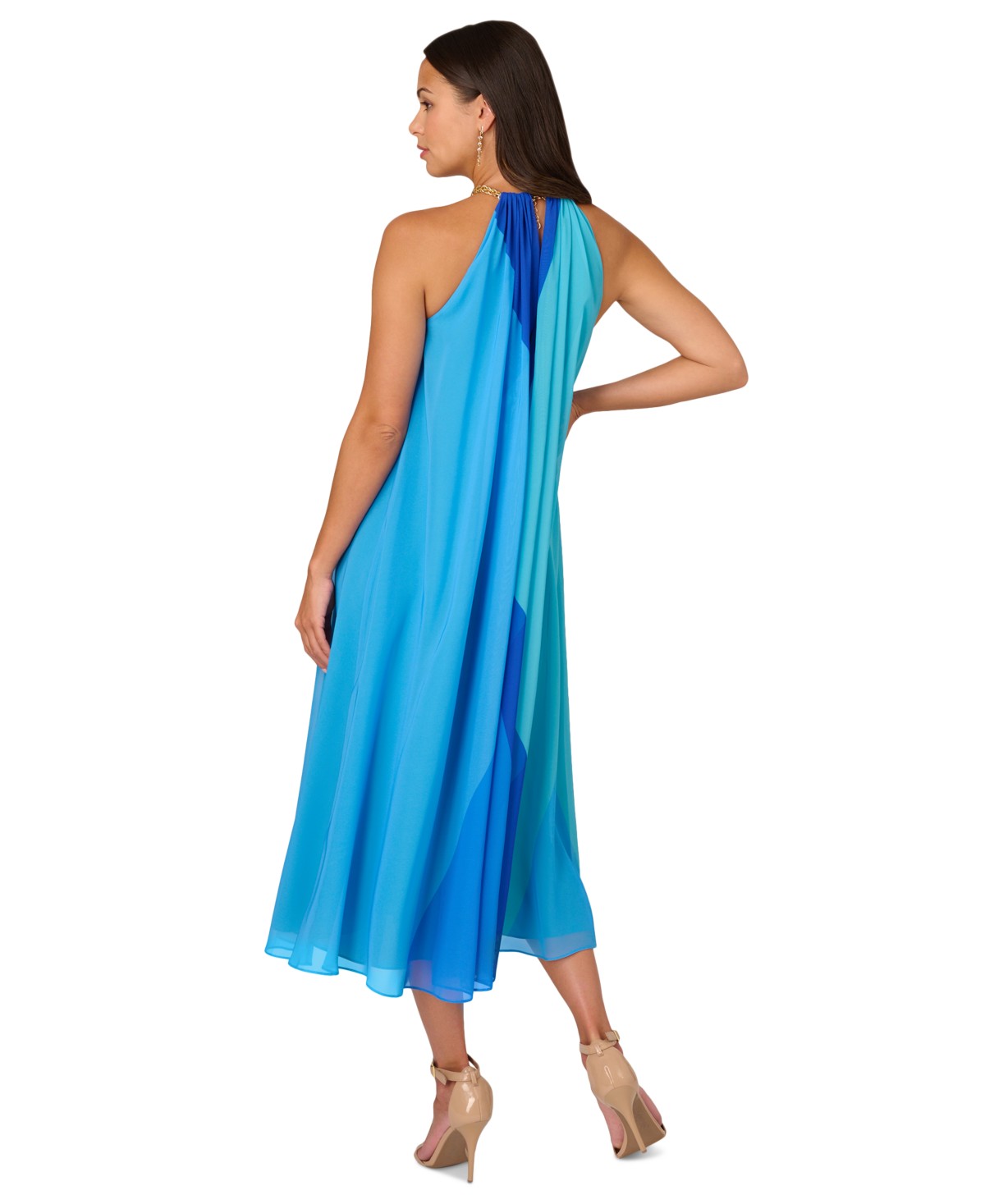 Женские платья Adrianna Papell Women's Colorblocked Halter Dress — фото 8
