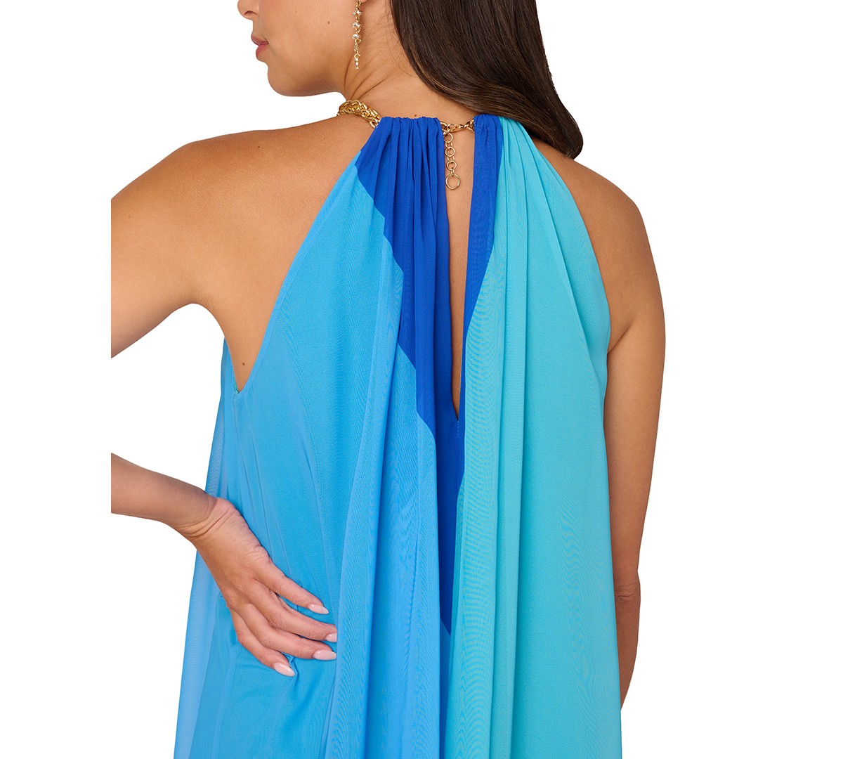 Женские платья Adrianna Papell Women's Colorblocked Halter Dress — фото 1