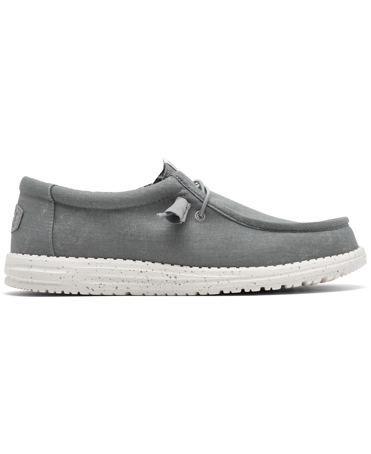 Shop Hey Dude Men's Wally Canvas Casual Moccasin Sneakers From Finish Line In Iron