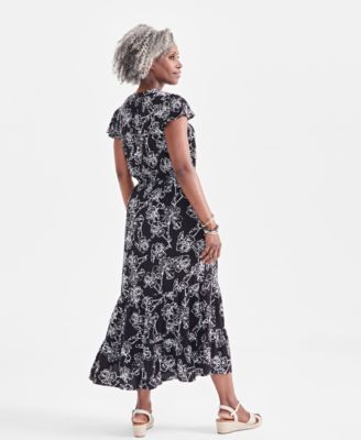 Style & Co Women's Printed Tiered Ruffled Dress, Created for Macy's