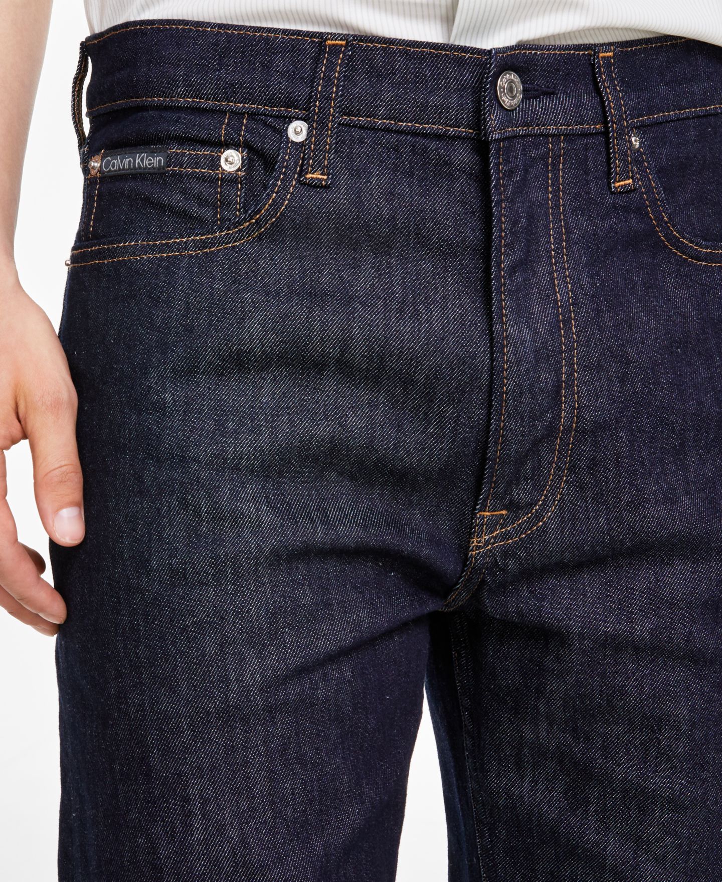 Мужские джинсы Calvin Klein Straight Fit Stretch, цвет: Синий, вариант 1 — фото 2