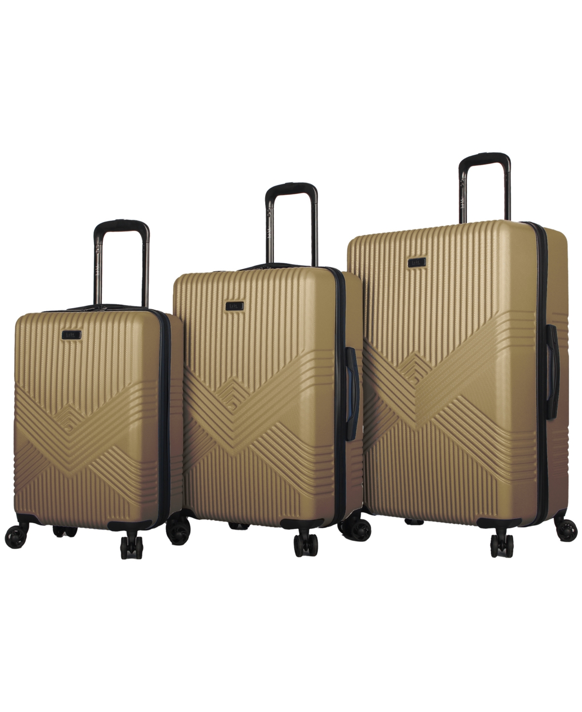 Shop Nicole Miller Nicki 3 Piece Luggage Set In Gold