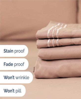 4 Piece Deep Pocket Microfiber (Muted, Vibrant, Heathered) Sheet Set - Queen