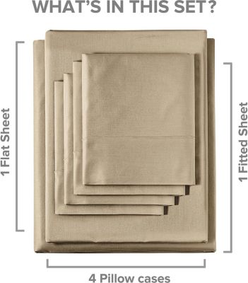 CGK Unlimited Solid Microfiber 6-Pc. Sheet Set, Queen