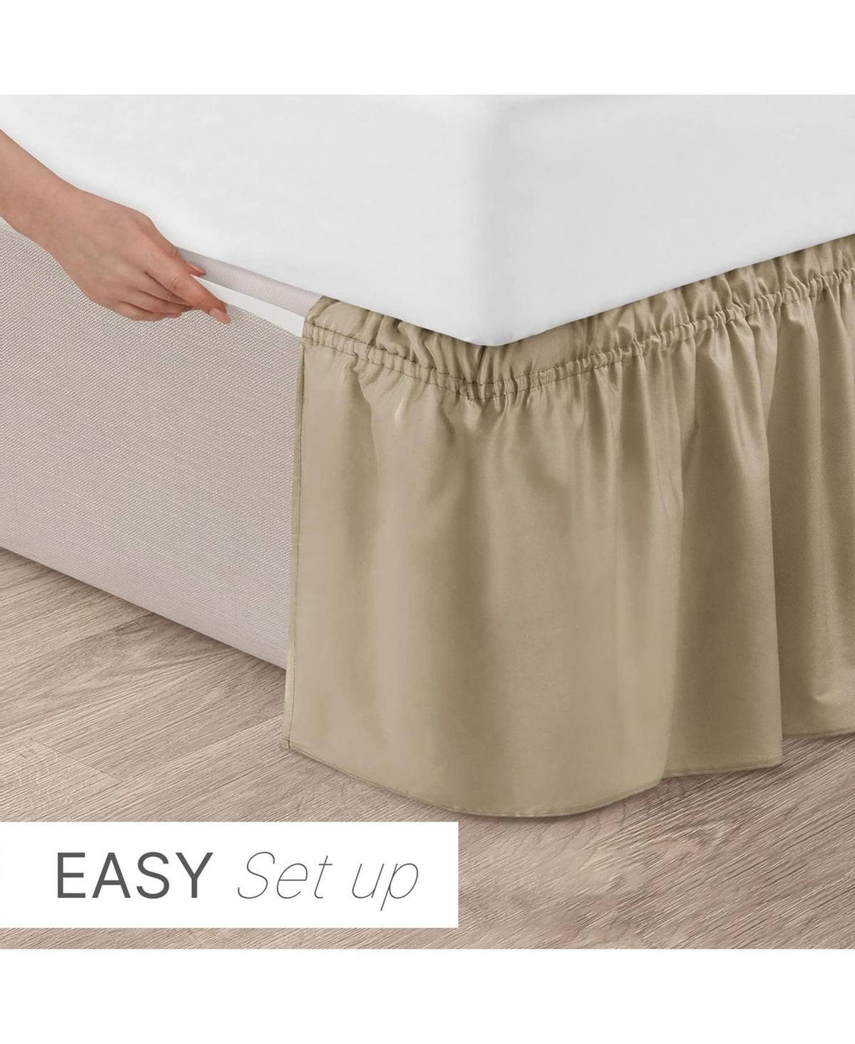 Ruffled Elastic Wrap Around Bedskirt Inch Drop