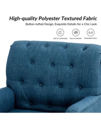 Mcgavock Traditional Wooden Upholstered Accent Chair with Tufted Back