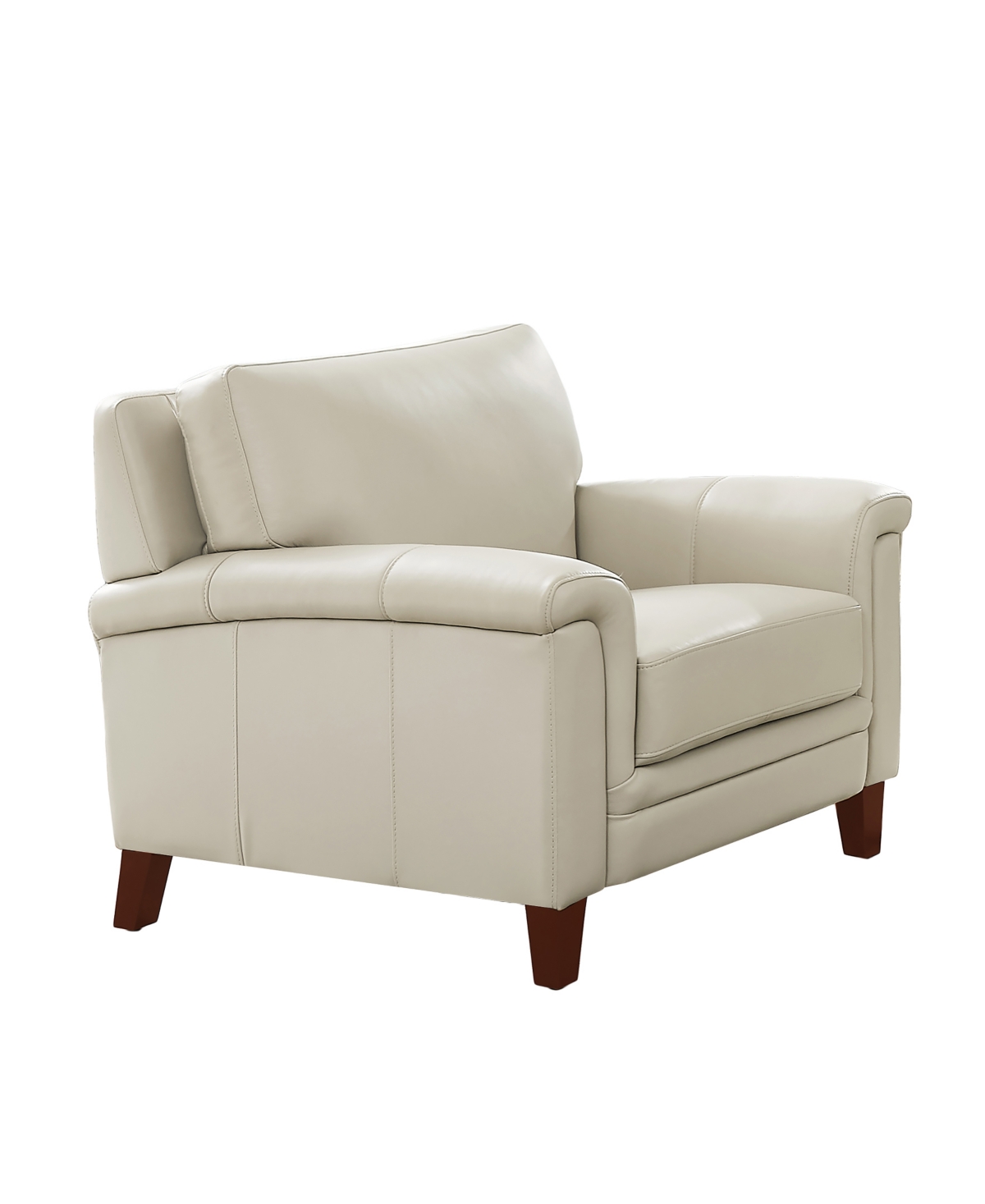 Hydeline Westcott 38" Top Grain Leather Chair In Vanilla White