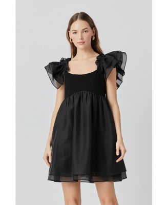 Women's Organza Sleeve Mini Dress