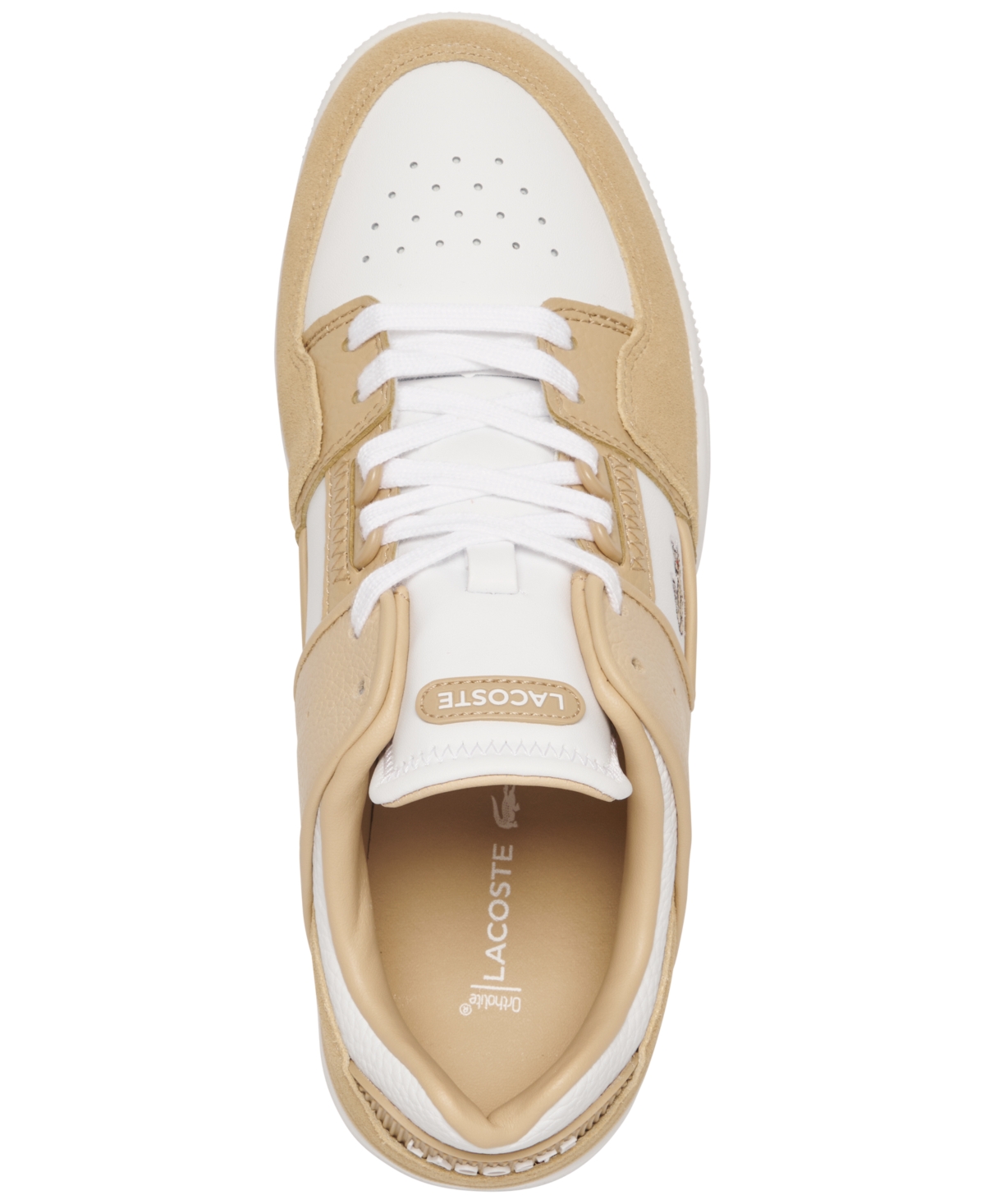 Shop Lacoste Women's Court Cage Leather Casual Sneakers From Finish Line In Bw Lt Brw