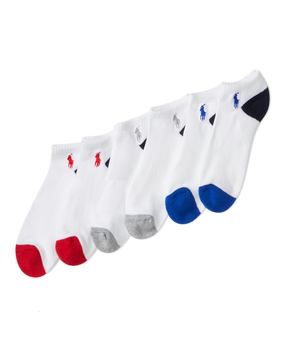 Shop Polo Ralph Lauren Big Boys Low-cut Socks, Pack Of 6 In White,asso